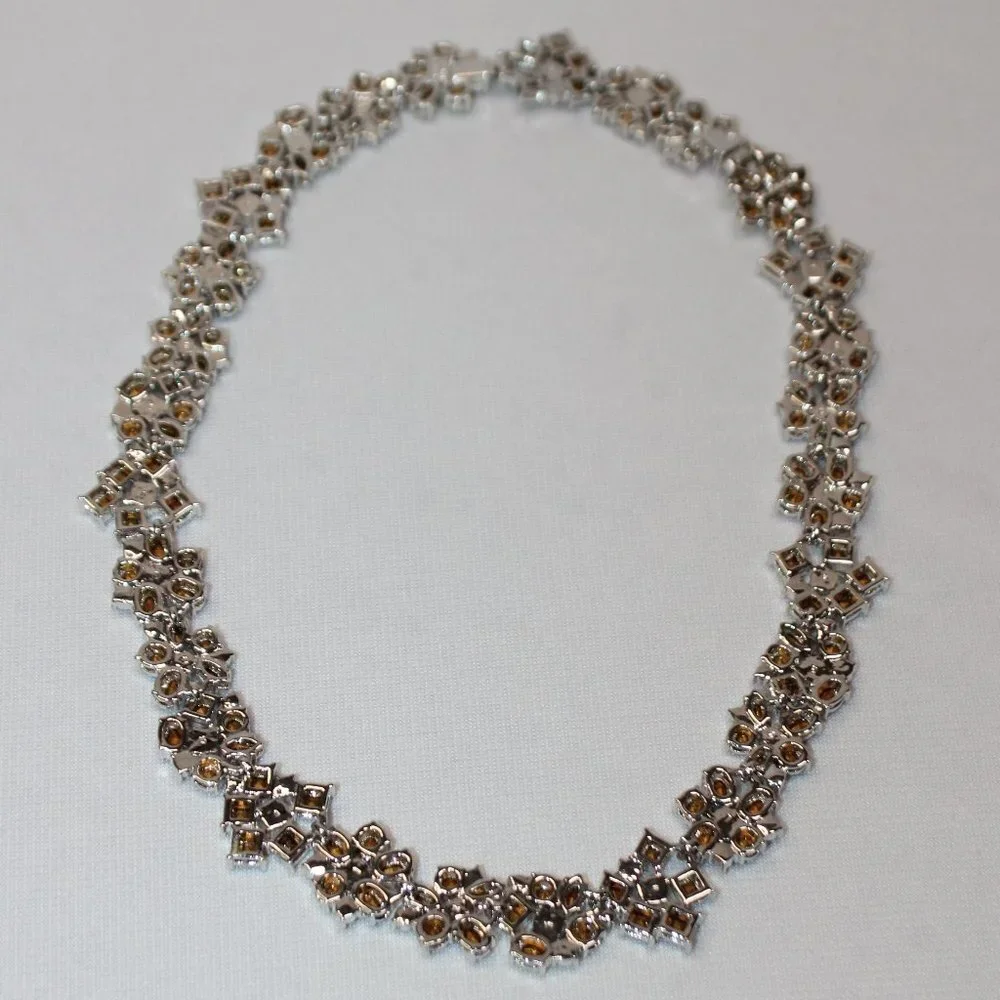 Nolan Miller Multi-Color Floral Crystal and Silver Necklace - Picture 7 of 13